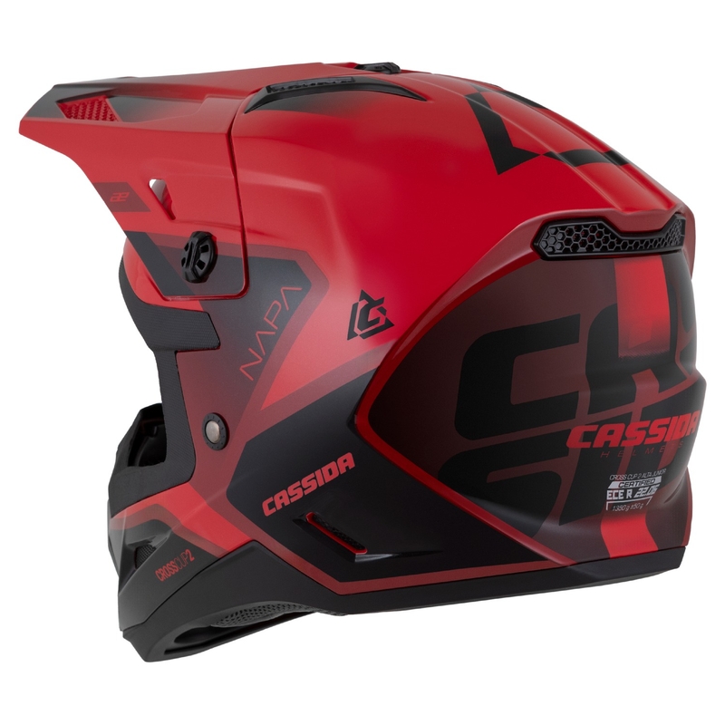 Casco de Moto Motocross Infantil Cassida Cross Cup 2 Napa Pearl Rojo-Morado-Negro