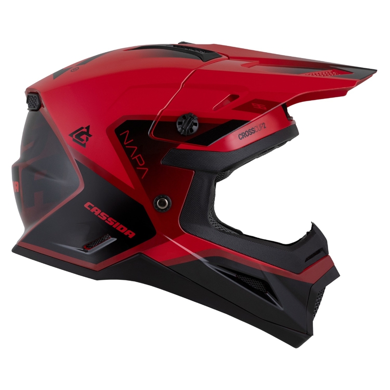 Casco de Moto Motocross Infantil Cassida Cross Cup 2 Napa Pearl Rojo-Morado-Negro