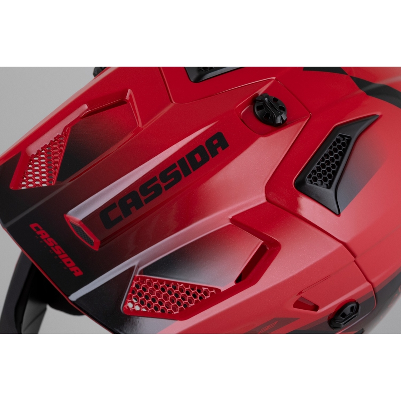 Casco de Moto Motocross Infantil Cassida Cross Cup 2 Napa Pearl Rojo-Morado-Negro