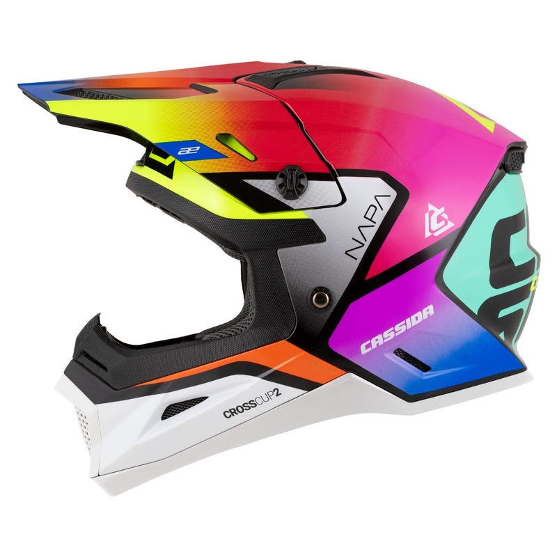 Casco motocross Cassida Cross Cup 2 Napa perla multicolor infantil