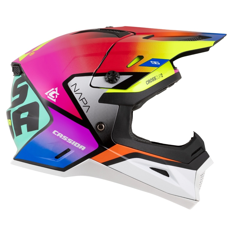 Casco motocross Cassida Cross Cup 2 Napa perla multicolor infantil