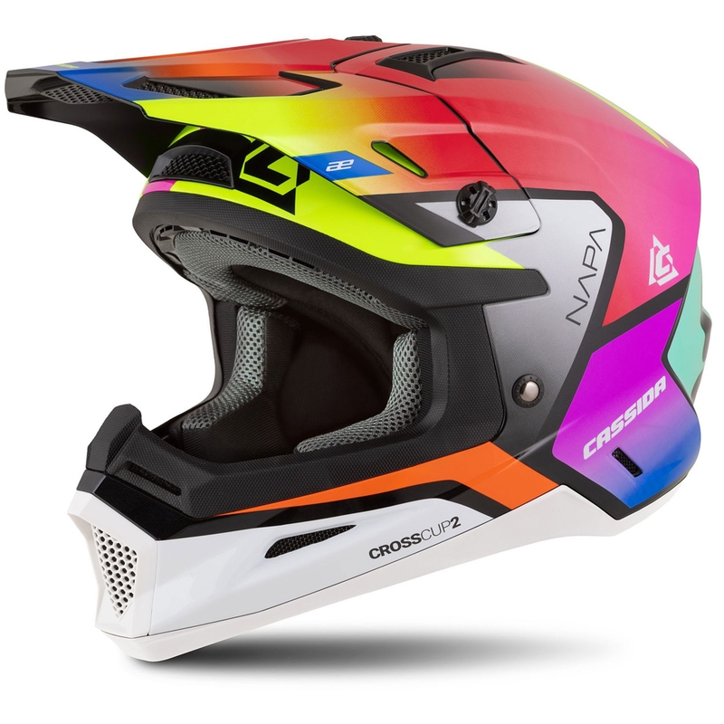 Casco motocross Cassida Cross Cup 2 Napa perla multicolor infantil