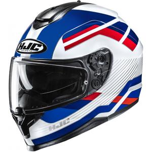 Casco de moto integral HJC C70N Belis MC21 blanco-azul-rojo