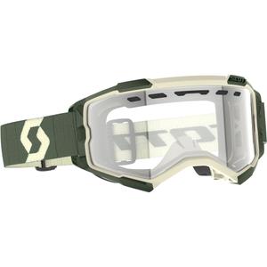 Gafas de motocross SCOTT Fury Enduro caqui con plexiglás transparente