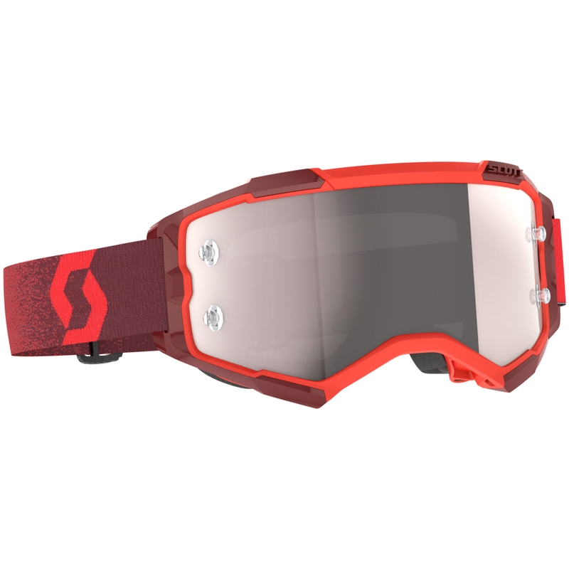 Gafas de motocross SCOTT Fury CH rojo con plexiglás plateado