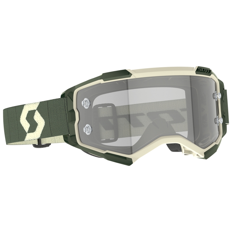 Gafas de motocross SCOTT Fury LS caqui con plexiglás gris