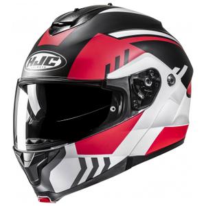 Casco de moto abatible HJC C91N Kaon MC1SF blanco-negro-rojo