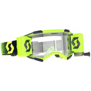 Gafas de motocross SCOTT Fury WFS verde fluo-amarillo con plexiglás transparente