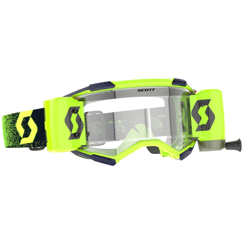 Gafas de motocross SCOTT Fury WFS verde fluo-amarillo con plexiglás transparente