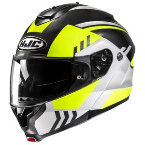 Casco de moto abatible HJC C91N Kaon MC3H amarillo fluo-negro-gris