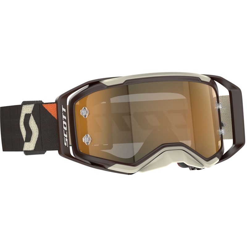 Gafas de Cross SCOTT Prospect 2.0 AMP Marrón Oscuro-Beige con Plexiglás Dorado