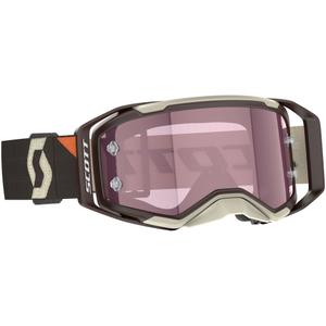 Gafas de motocross SCOTT Prospect 2.0 AMP marrón oscuro-beige con plexiglás rosa
