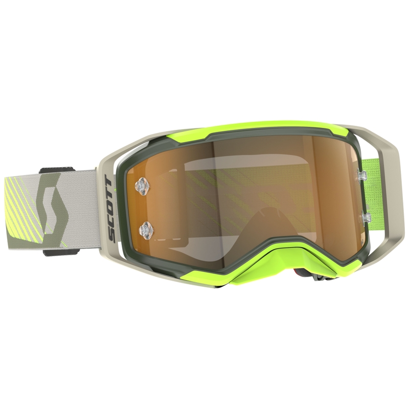 Gafas de motocross SCOTT Prospect 2.0 AMP amarillo caqui-fluo con lente dorada