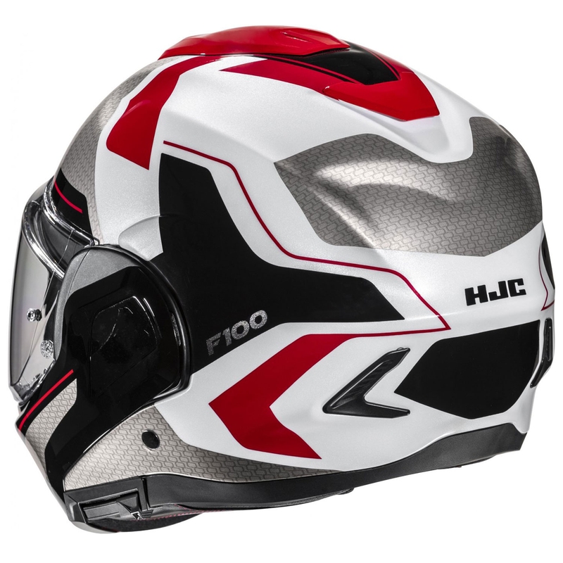 Casco de moto abatible HJC F100 Bios MC1 gris-negro-rojo