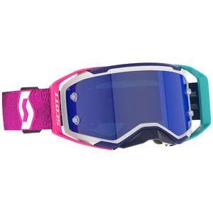 Gafas de motocross SCOTT Prospect 2.0 AMP azul-rosa con plexiglás espejo azul