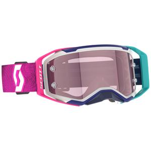 Gafas de motocross SCOTT Prospect 2.0 AMP azul-rosa con plexiglás rosa