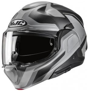 Casco de moto abatible HJC F100 Bios MC5SF negro-gris