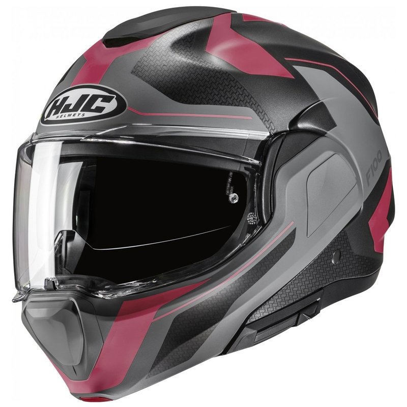 Casco de moto abatible HJC F100 Bios MC8SF negro-gris-morado