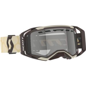 Gafas de motocross SCOTT Prospect 2.0 Enduro LS beige-marrón con plexiglás sensible a la luz