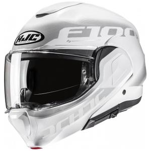 Casco de moto abatible HJC F100 Hetal MC10 blanco-gris