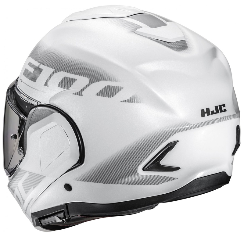 Casco de moto abatible HJC F100 Hetal MC10 blanco-gris