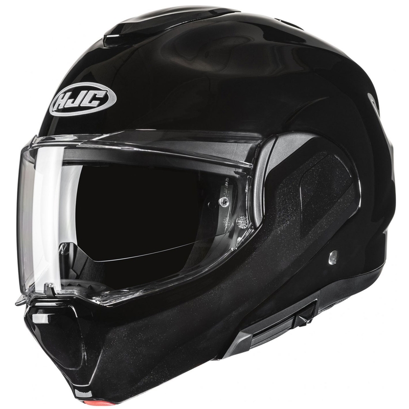 Casco de moto abatible HJC F100 Solid metalizado negro
