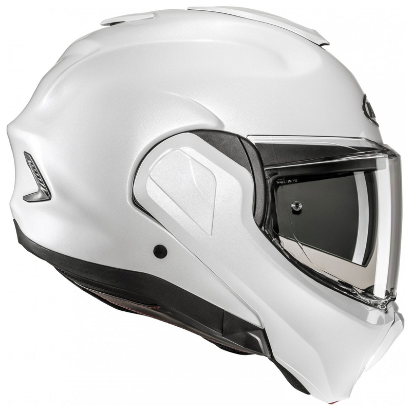Casco de moto abatible HJC F100 Solid blanco perla