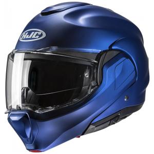 Casco Moto HJC F100 Solid Semi Abatible Azul Metálico
