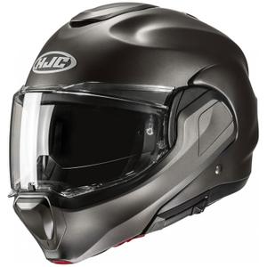 Casco de moto abatible HJC F100 Solid Semi negro-titanio