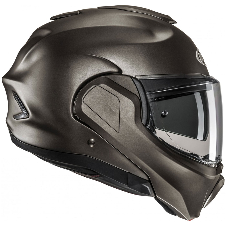 Casco de moto abatible HJC F100 Solid Semi negro-titanio
