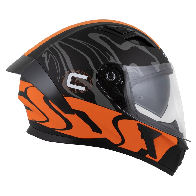 Casco integral Cassida Orbit Multivers negro mate-naranja-gris-blanco