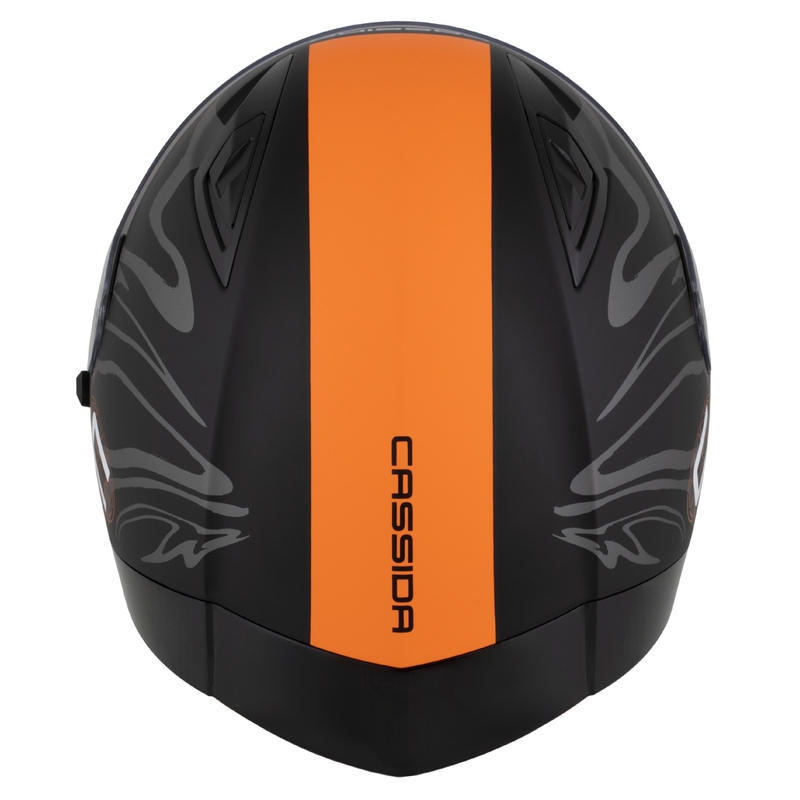 Casco integral Cassida Orbit Multivers negro mate-naranja-gris-blanco