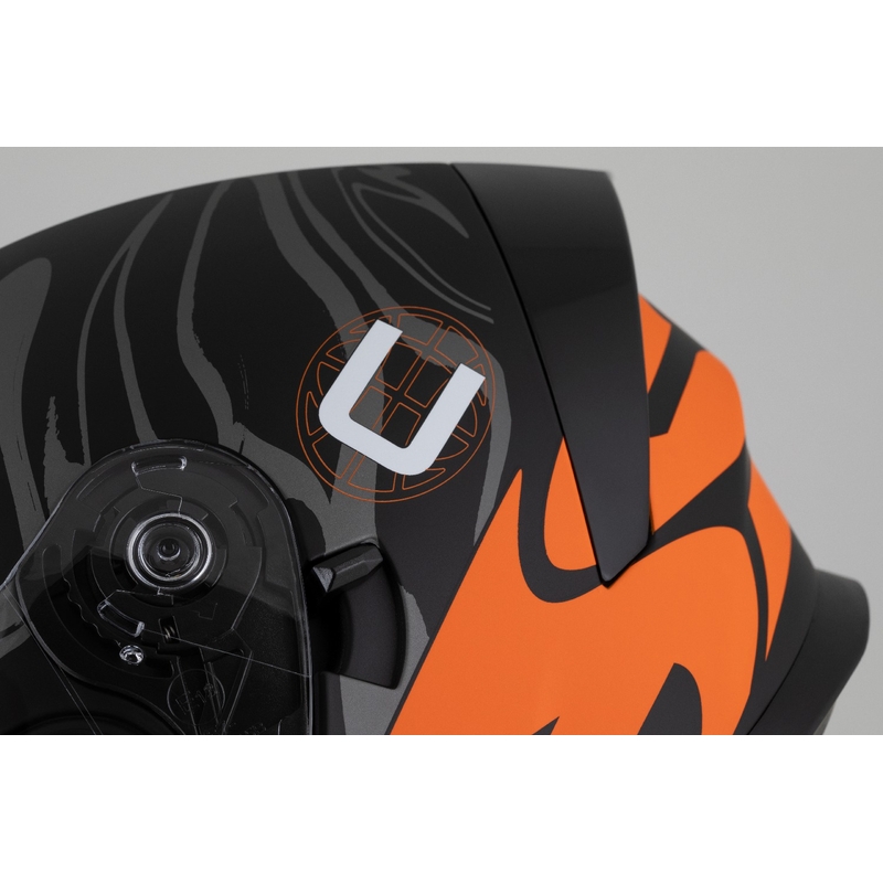 Casco integral Cassida Orbit Multivers negro mate-naranja-gris-blanco