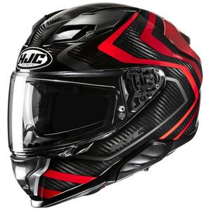 Casco integral de moto HJC F71 Carbon Nevio MC1 negro-rojo