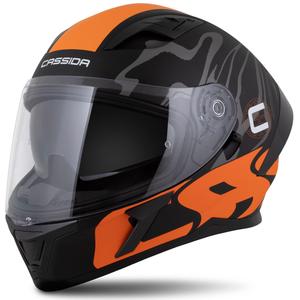 Casco integral Cassida Orbit Multivers negro mate-naranja-gris-blanco