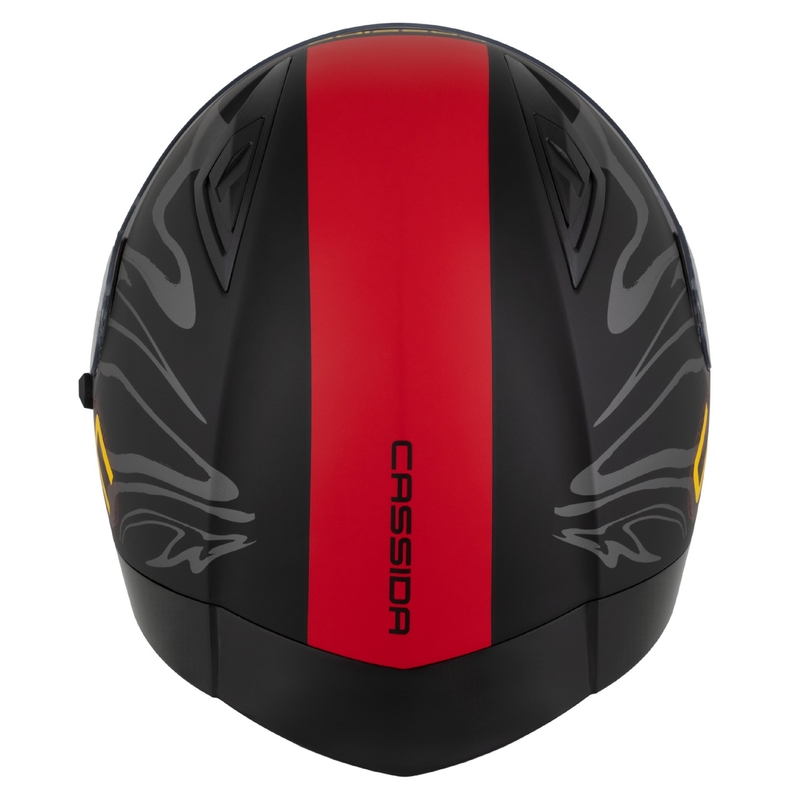 Casco integral Cassida Orbit Multivers negro mate-rojo-gris-amarillo