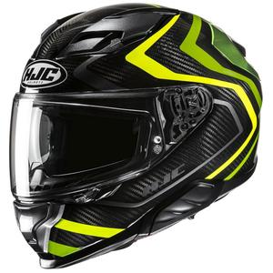 Casco integral de moto HJC F71 Carbon Nevio MC3H negro-verde fluo
