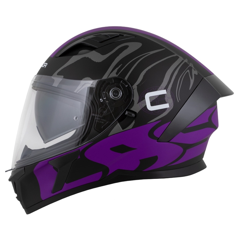 Casco integral Cassida Orbit Multivers negro mate-morado-gris-blanco