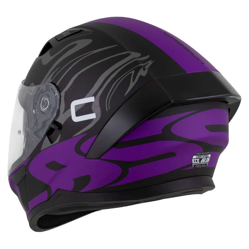 Casco integral Cassida Orbit Multivers negro mate-morado-gris-blanco