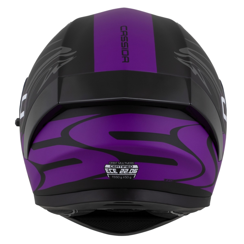 Casco integral Cassida Orbit Multivers negro mate-morado-gris-blanco