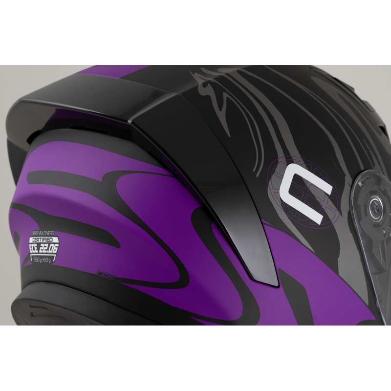 Casco integral Cassida Orbit Multivers negro mate-morado-gris-blanco