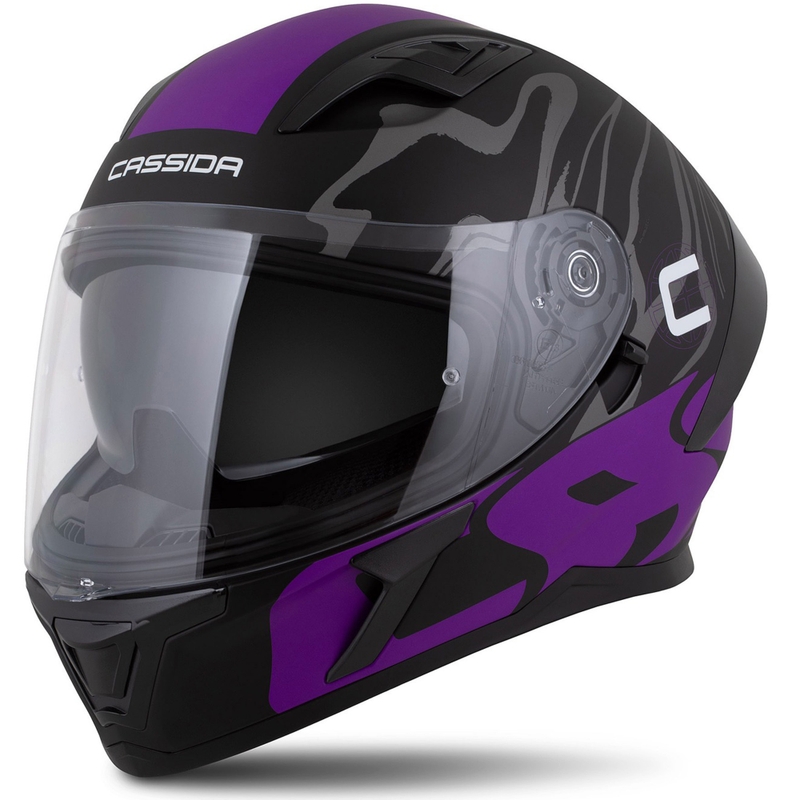 Casco integral Cassida Orbit Multivers negro mate-morado-gris-blanco