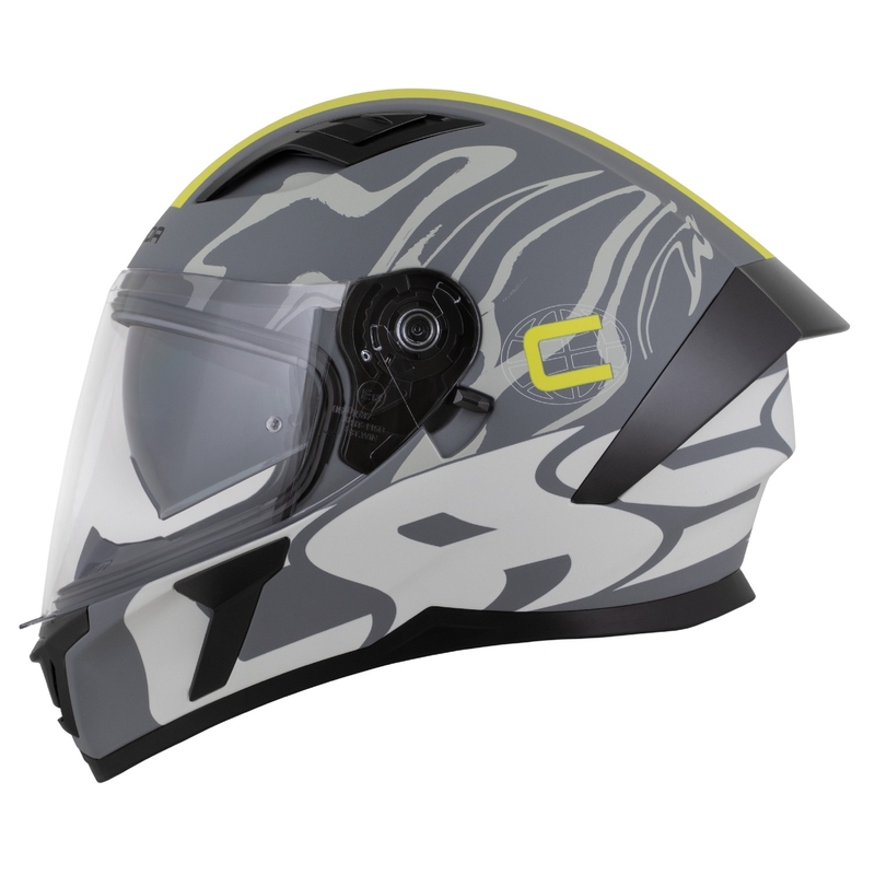 Casco integral Cassida Orbit Multivers gris mate-amarillo fluo-negro