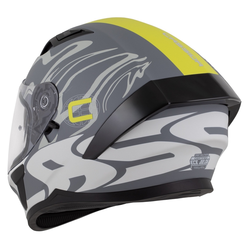 Casco integral Cassida Orbit Multivers gris mate-amarillo fluo-negro