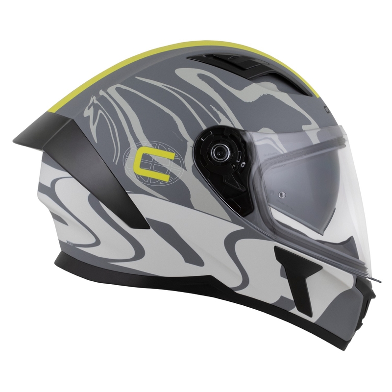 Casco integral Cassida Orbit Multivers gris mate-amarillo fluo-negro