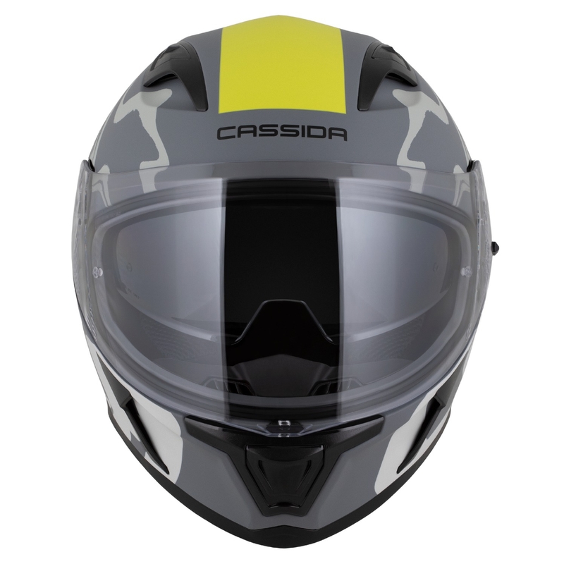 Casco integral Cassida Orbit Multivers gris mate-amarillo fluo-negro