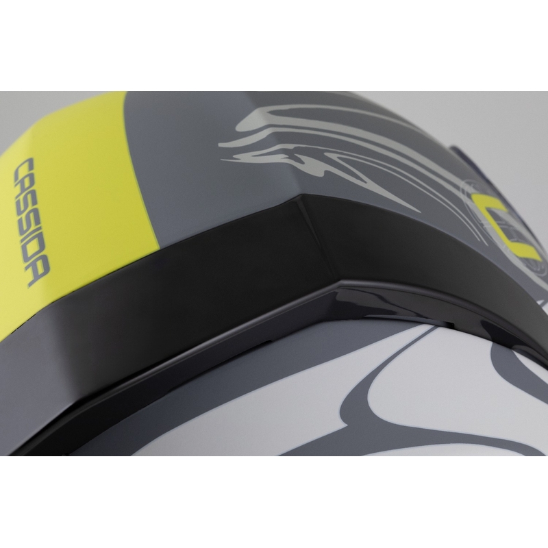 Casco integral Cassida Orbit Multivers gris mate-amarillo fluo-negro