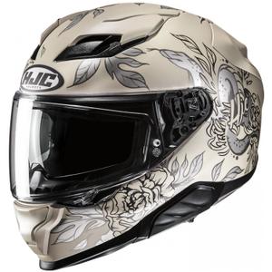Casco integral de moto HJC F71 Eliz MC9SF beige-gris