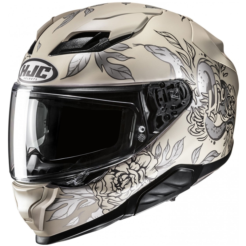 Casco integral de moto HJC F71 Eliz MC9SF beige-gris