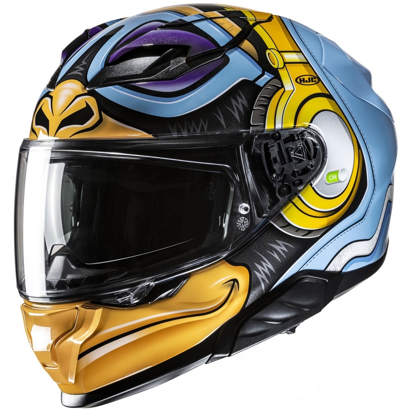 Casco integral para moto HJC F71 Monkey DJ MC23 azul-amarillo